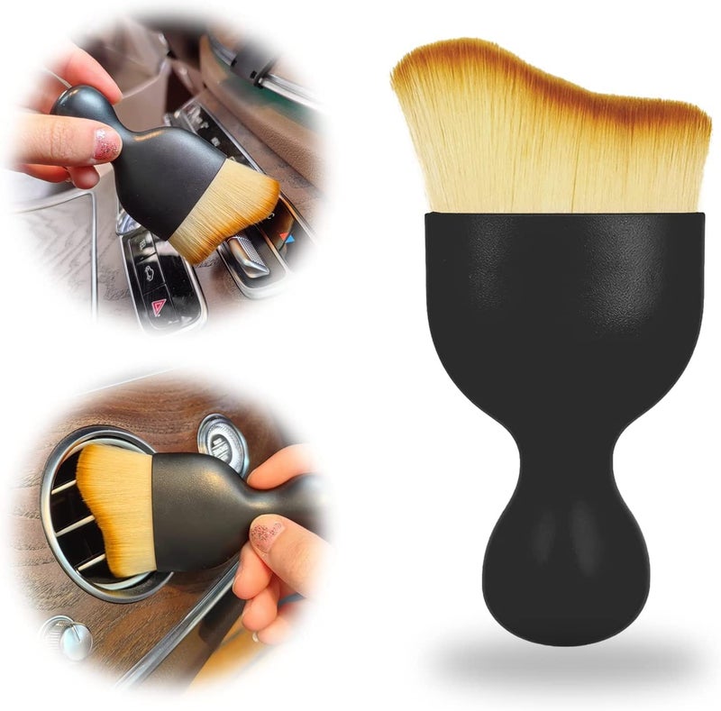 Kitssential® Car Interior Detailing Soft Brush Detailing Interior Auto Interior Soft Hair Removal Brush Scratch Free, Cleaning Dashboard Curved Design Universal Car Brush Tool (Pack of 1) - Image 1