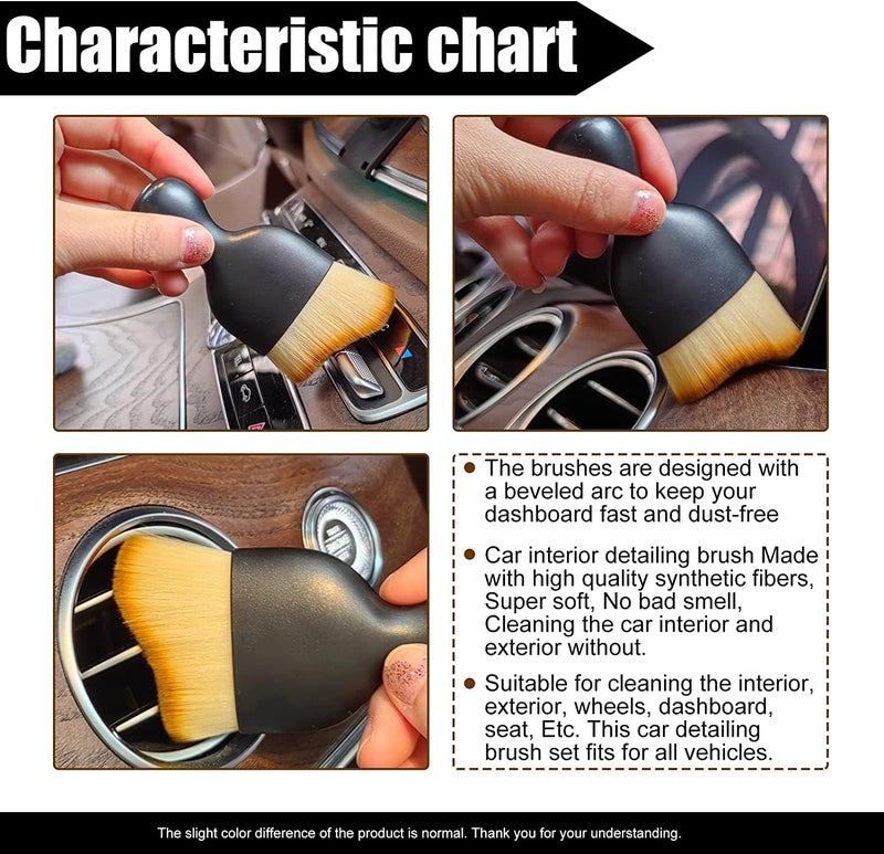 Kitssential® Car Interior Detailing Soft Brush Detailing Interior Auto Interior Soft Hair Removal Brush Scratch Free, Cleaning Dashboard Curved Design Universal Car Brush Tool (Pack of 1) - Image 4