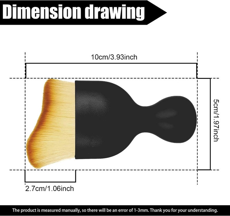 Kitssential® Car Interior Detailing Soft Brush Detailing Interior Auto Interior Soft Hair Removal Brush Scratch Free, Cleaning Dashboard Curved Design Universal Car Brush Tool (Pack of 1) - Image 2