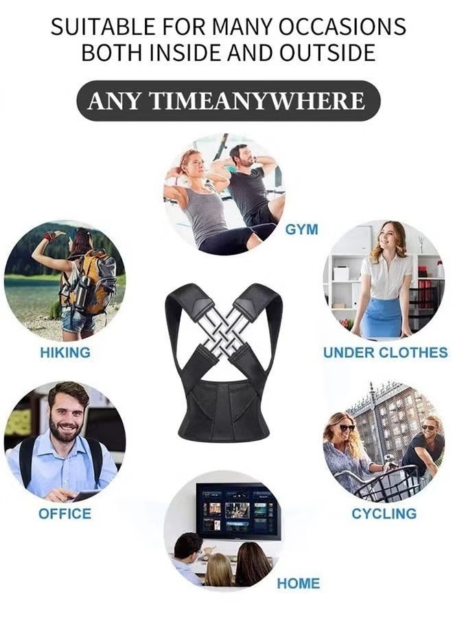 Back Brace and Posture Corrector Back Straightener Belt Back Support Helps Hunchback Correction and Relieve Shoulder Neck Back Pain  Size L - Image 5