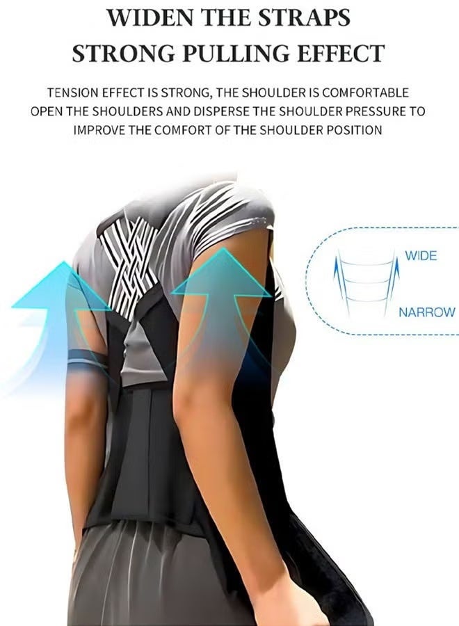 Back Brace and Posture Corrector Back Straightener Belt Back Support Helps Hunchback Correction and Relieve Shoulder Neck Back Pain  Size L - Image 2