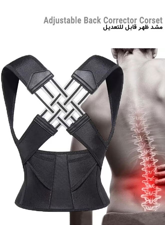 Back Brace and Posture Corrector Back Straightener Belt Back Support Helps Hunchback Correction and Relieve Shoulder Neck Back Pain  Size L - Image 1
