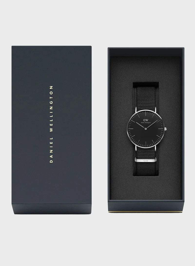 DANIEL WELLINGTON Petite Cornwall Silver Black 28mm Watch