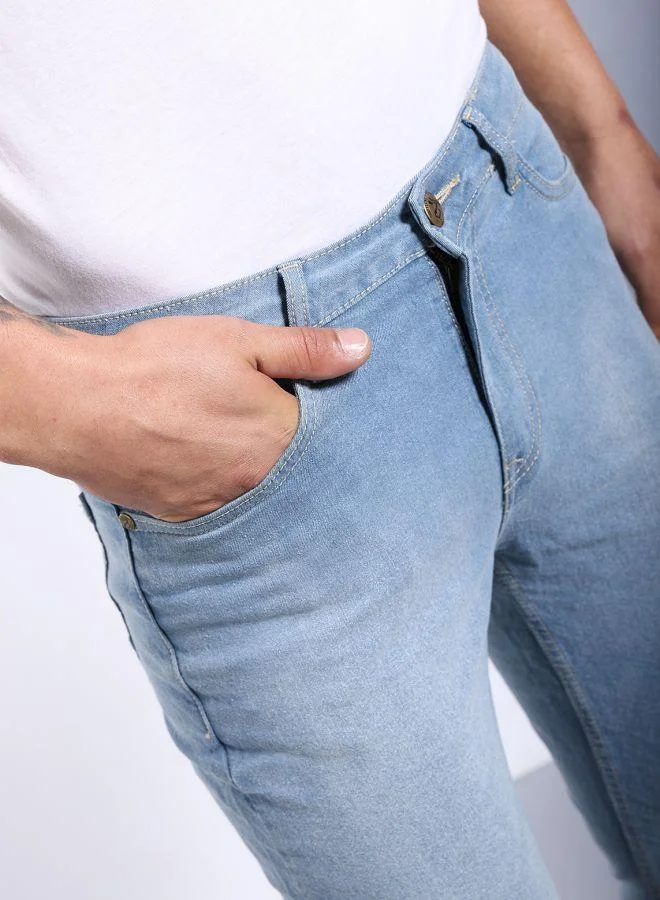 The Indian Garage Co Men Slim Fit Solid Mid-Rise Stretchable Jeans