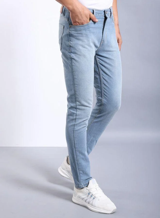 The Indian Garage Co Men Slim Fit Solid Mid-Rise Stretchable Jeans