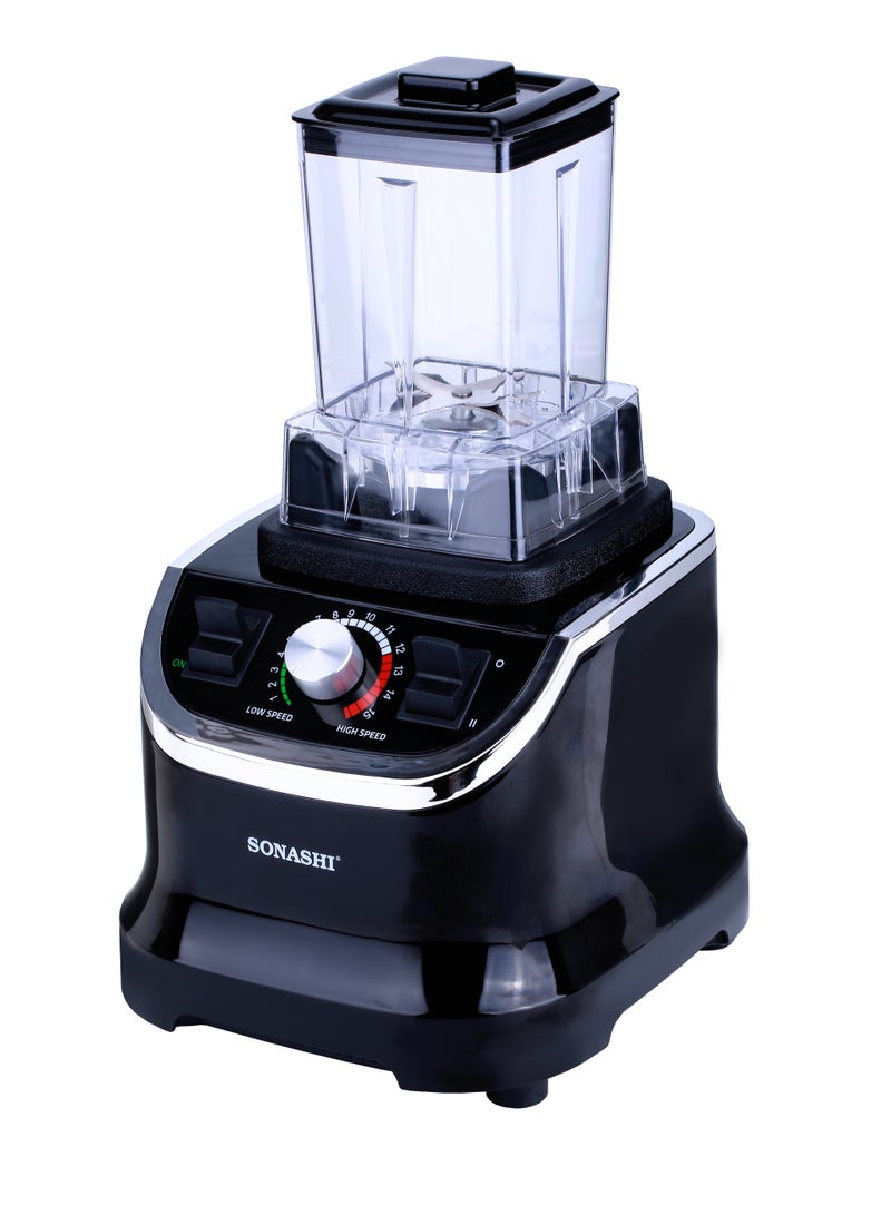 SONASHI 2-in-1 High-Speed Blender with 2L Unbreakable Jar | 15 Speeds with Pulse Control & Overheat Protection | Grinding/Blending/Ice Crushing | Blender for Shakes, Smoothies, Nuts and Ice 1000W SB-197 2 L 1000 W SB-197 Black - Image 4