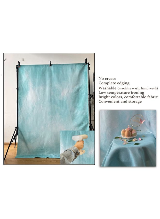 HMTFOTO 5x7ft Aqua Abstract Solid Photography Backdrops Gradient Portrait Photo Booth Background for Photographyer - Image 5