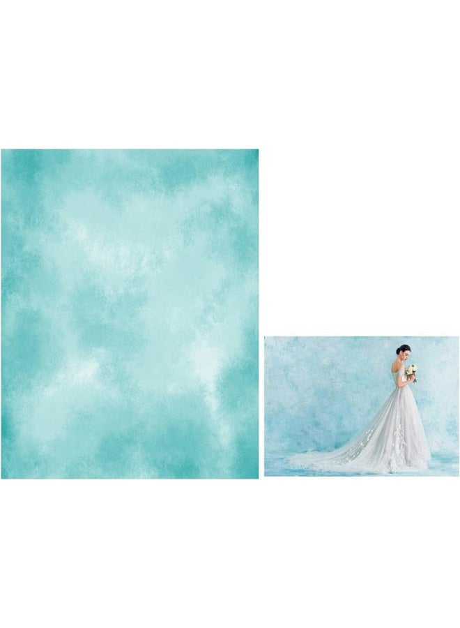 HMTFOTO 5x7ft Aqua Abstract Solid Photography Backdrops Gradient Portrait Photo Booth Background for Photographyer - Image 1