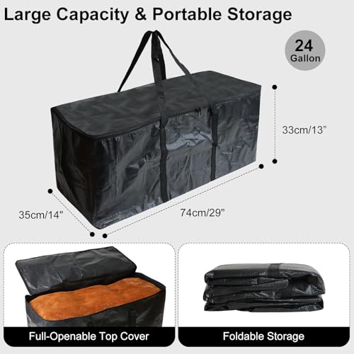 Demao Black Large Moving Bags-6 Pack,Heavy Duty Storage Bag with Handles & Zippers,Foldable Moving Tote Storage Boxs for Clothes,Relocation,College Dorm & Travel Storage-Moving Essentials - Image 2