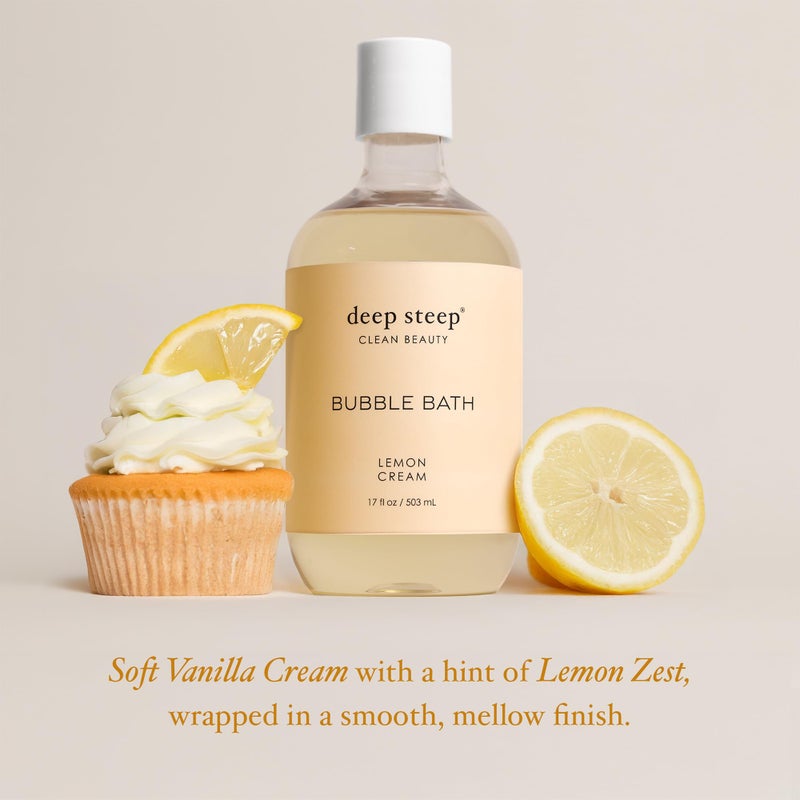 Deep Steep Bubble Bath, Lemon Cream 17 oz â€“ Hypoallergenic, Clinically Tested Soothing Soak with Shea Butter & Argan Oil â€“ Sulfate-Free - Image 4