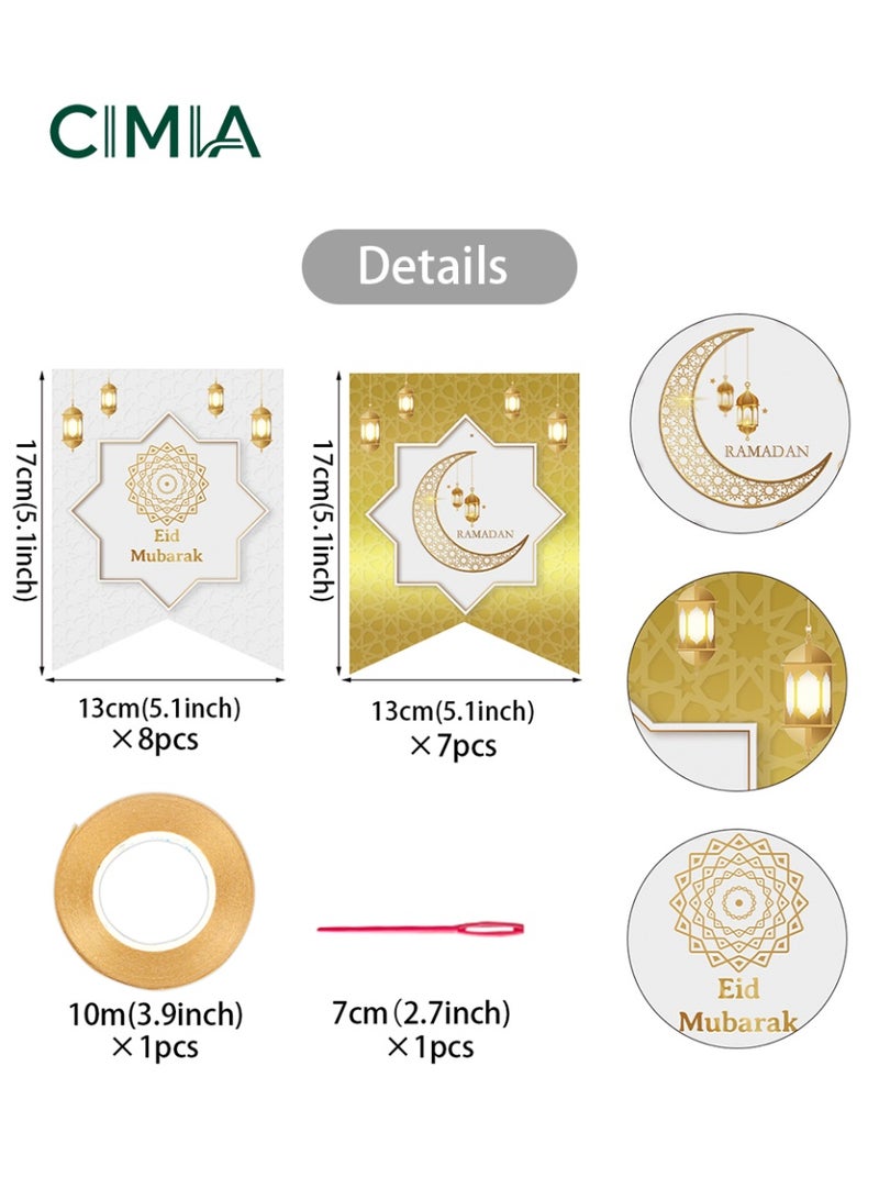 السيميا مجموعة من 15 لافتة زينة احتفالية، زينة العطلات، لافتات من الورق المقوى صديقة للبيئة ومتينة، آمنة وغير سامة، مناسبة للاستخدام المنزلي - Image 1