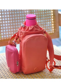 Lululemon Crossbody Water Bottle Bag, Gym Bag, Yoga Bag, Phone Bag, 2L Capacity，Peach  - Image 1