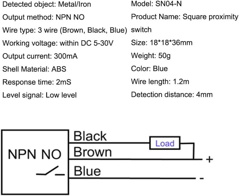 Gebildet حساس القرب الاستقرائي SN04-N NPN NO مفتاح الكشف العادي المفتوح مع حامل SN (أزرق، عبوة 2) - Image 5