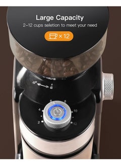ET-LIFE Electric Burr Coffee Grinder, 18 Grind Settings, Adjustable Burr Mill Coffee Bean Grinder for Espresso, Drip Coffee, French Press and Percolator Coffee, Cleaning Brush Included  - Image 5
