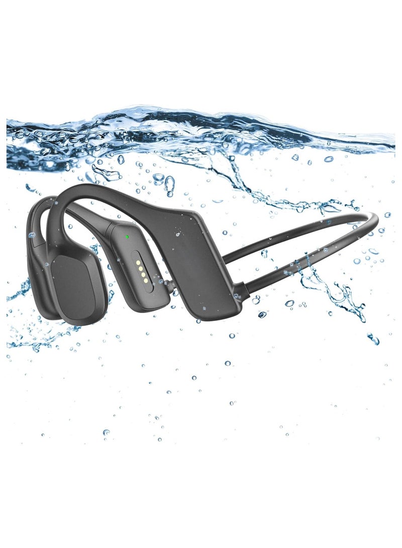 Swimming Headphones - IP68 waterproof bone conduction wireless open ear Bluetooth 5.3 headphones with 32GB MP3 player, perfect for swimming, running, cycling, fitness and office - Image 1