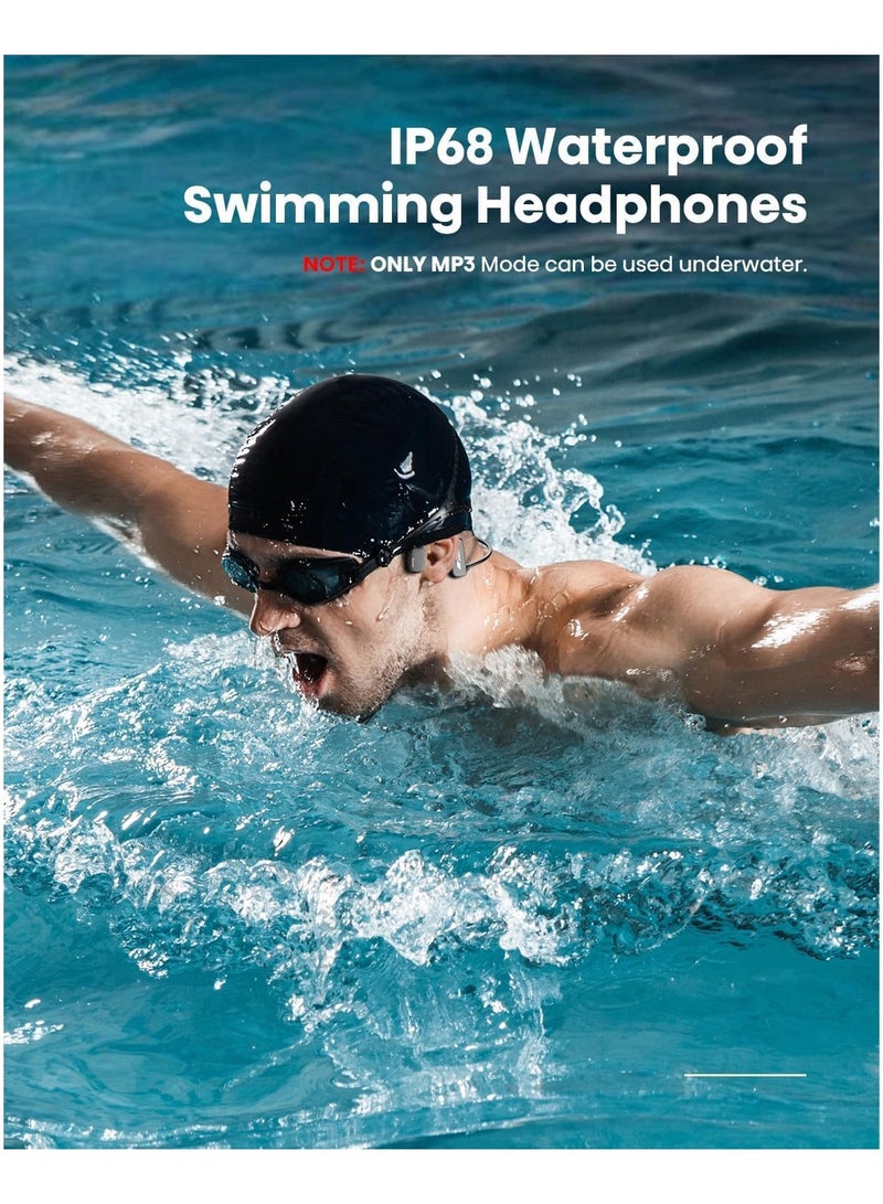Swimming Headphones - IP68 waterproof bone conduction wireless open ear Bluetooth 5.3 headphones with 32GB MP3 player, perfect for swimming, running, cycling, fitness and office - Image 2