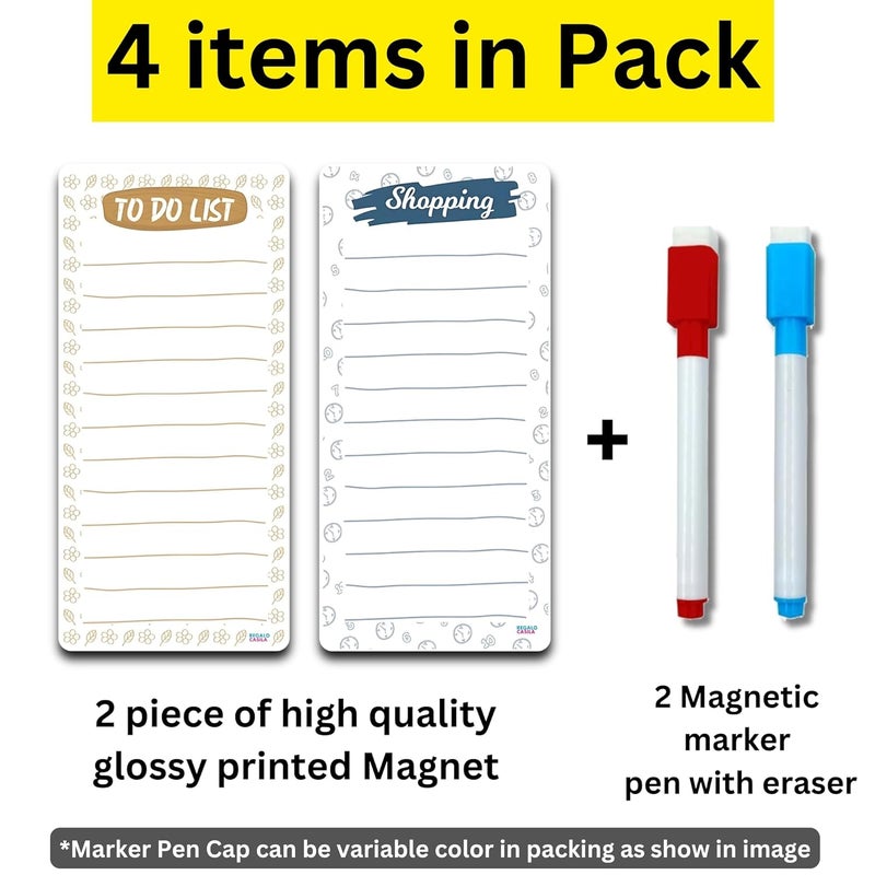 Regalo Casila REGALOCASILA Magnetic to Do List Shopping List Combo Reusable DryErase with 2 Magnetic Marker Pen Fridge Magnet Sticker Kitchen Decoration Home Decor  - Image 3