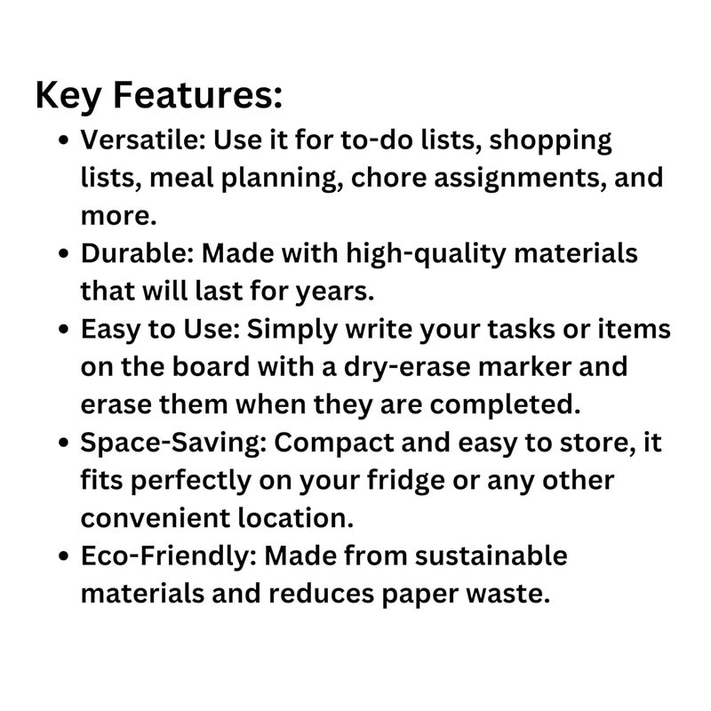 Regalo Casila REGALOCASILA Magnetic to Do List Shopping List Combo Reusable DryErase with 2 Magnetic Marker Pen Fridge Magnet Sticker Kitchen Decoration Home Decor  - Image 5