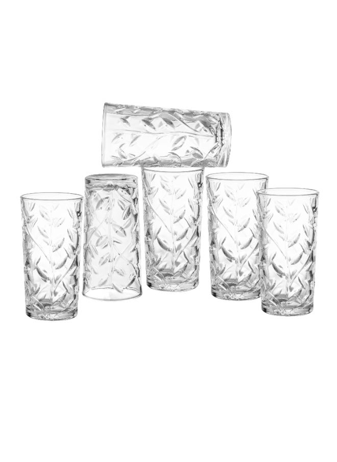 Blinkmax Set of 6 clear glass water glasses  - Image 1