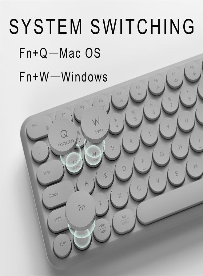 MPTOG Wireless Keyboard and Mouse Set - MPTOG Full-Sized 110Pcs Slim Round Key Design, Quiet Typing, Adjustable DPI Ergonomic Mouse, Wireless Combo for PC, Mac, Laptop, Tablets(Space Gray) - Image 4