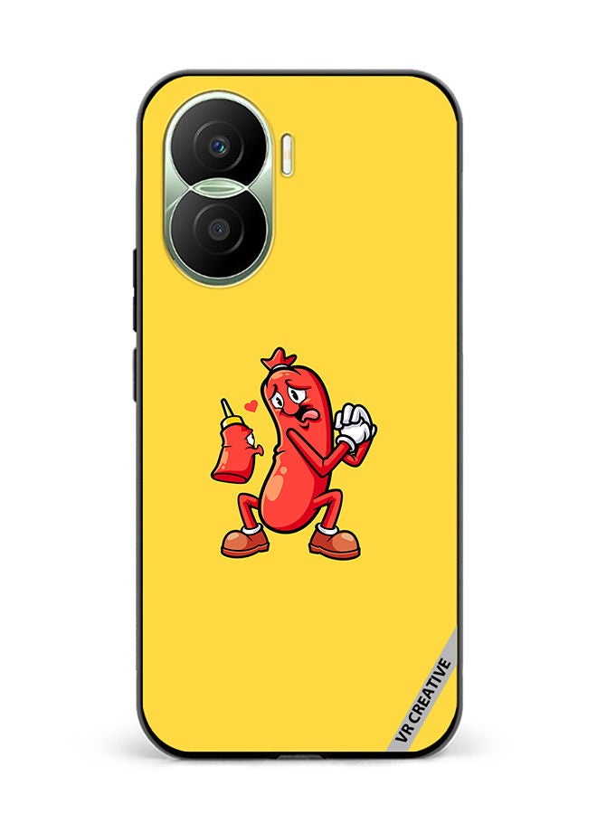 VR CREATIVE Protective Case Cover For Honor Play7T Pro Ketchup Love Sausagel Design Multicolour - Image 1