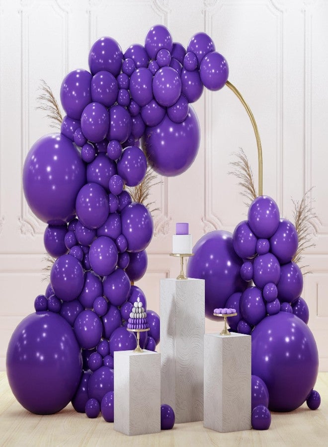PartyWoo Dark Purple Balloons 128pcs Different Sizes of 18 12 10 5 Inch Royal Purple Balloon Arch Kit Garland for Birthday Baby Shower Graduation Anniversary Bachelorette Party Decorations Purple-Y16 - Image 1
