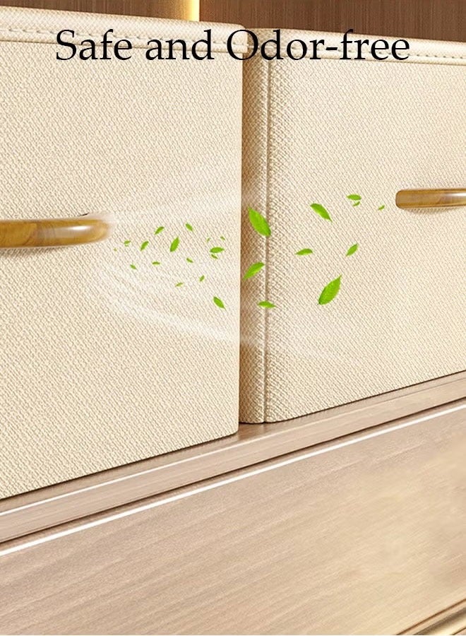 BOUND MOAT 1pcs Wardrobe Clothes Organizer Foldable Closet Storage Box Storage Bins Organizer with Handle Closet Shelf Organizer and Storage, Cloth Storage Bins for Organizing (Beige) - Image 4