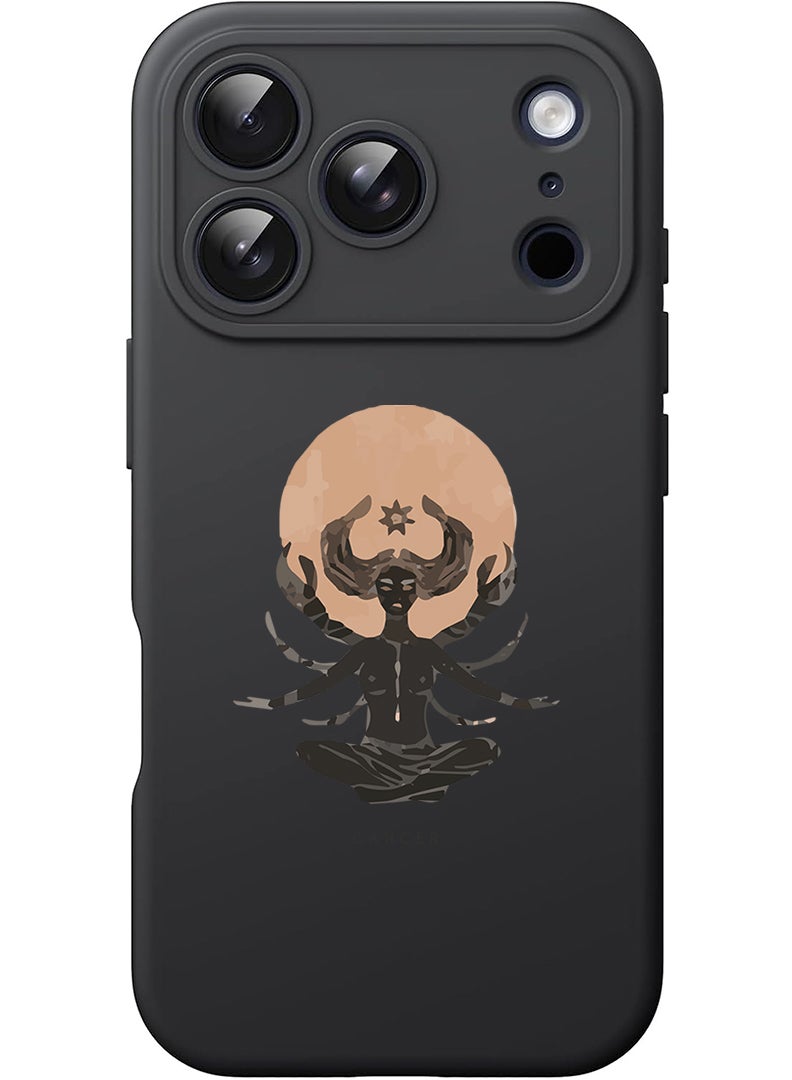 Theodor Protective Slim Fit Case Liquid Silicone Cover with Full Body Protection Anti-Scratch Shockproof Case For Apple iPhone 17 Pro (Black) Cancer - Image 1