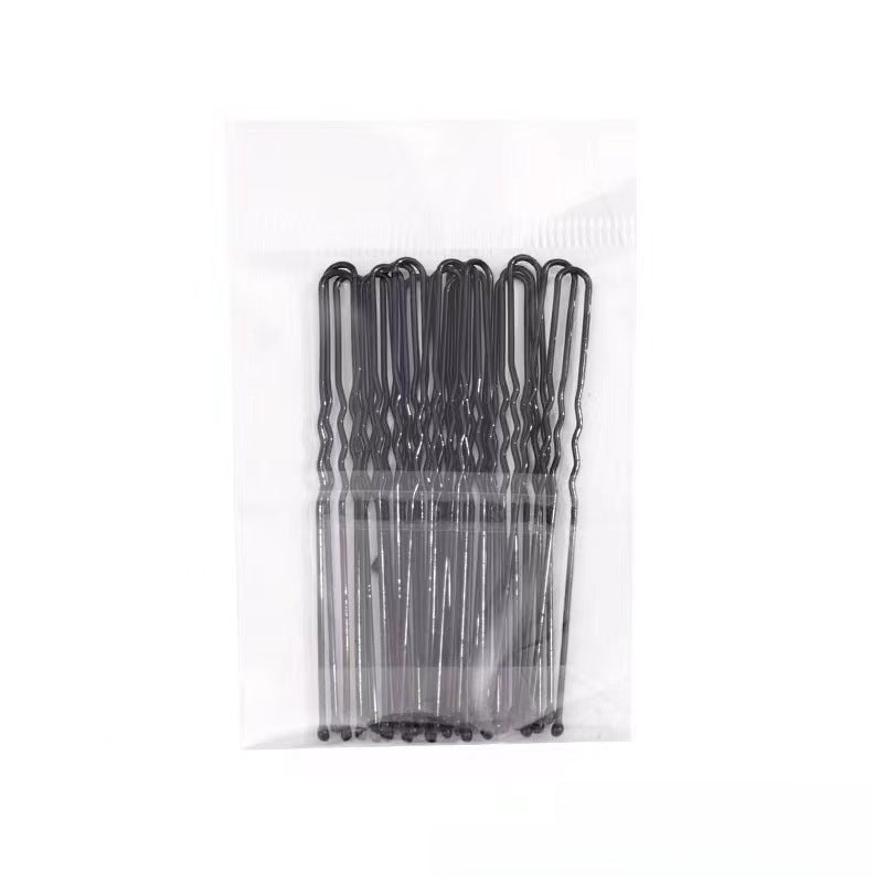Generic Black Invisible Hairnet for Dance and Studio 6cm = U-shaped clip 50 Pack 