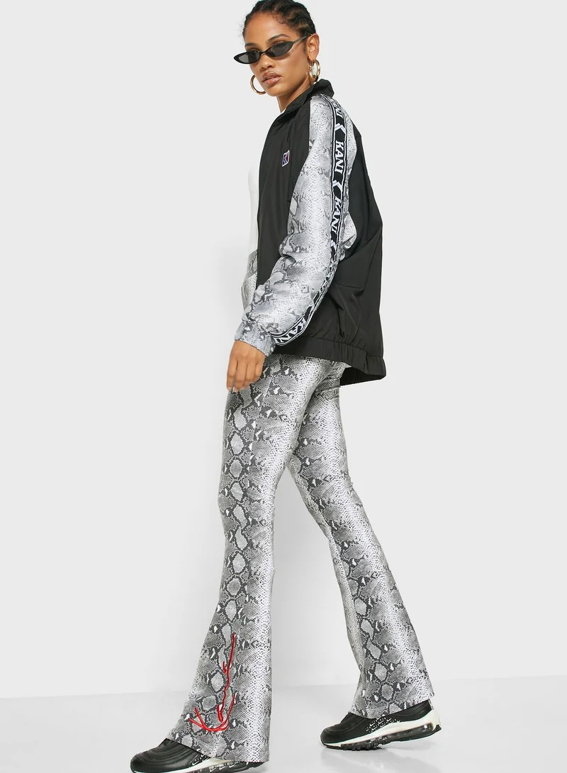 Karl Kani Signature Snake Print Flared Pants