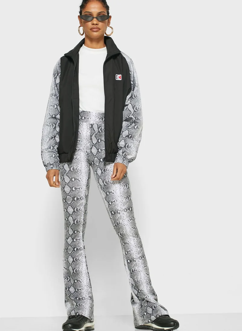Karl Kani Signature Snake Print Flared Pants