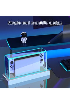 SYOSI Dust Cover for Nintendo Switch/OLED with 16 LED Colors Light Base, Acrylic Clear Display Box Anti-Scratch Waterproof Slim Dock Case, Cool Accessories for Switch  - Image 4