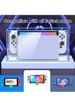 SYOSI Dust Cover for Nintendo Switch/OLED with 16 LED Colors Light Base, Acrylic Clear Display Box Anti-Scratch Waterproof Slim Dock Case, Cool Accessories for Switch  - Image 5