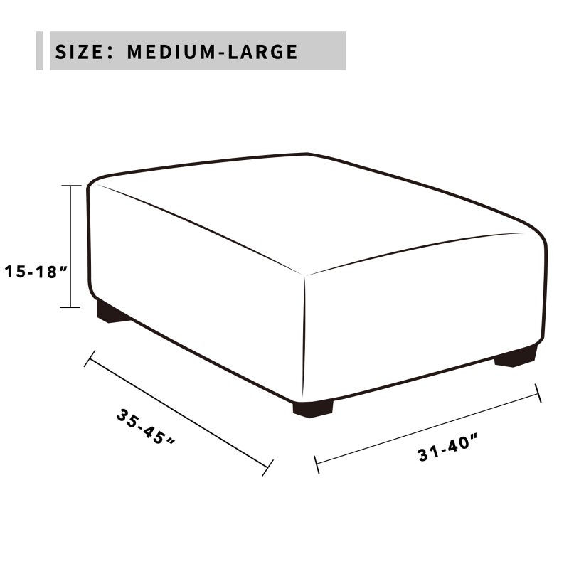 Easy-Going Stretch Square Ottoman Cover 40x40x15 inch Folding Storage Stool Furniture Protector Soft Rectangle slipcover with Elastic Bottom Coffee - Image 5