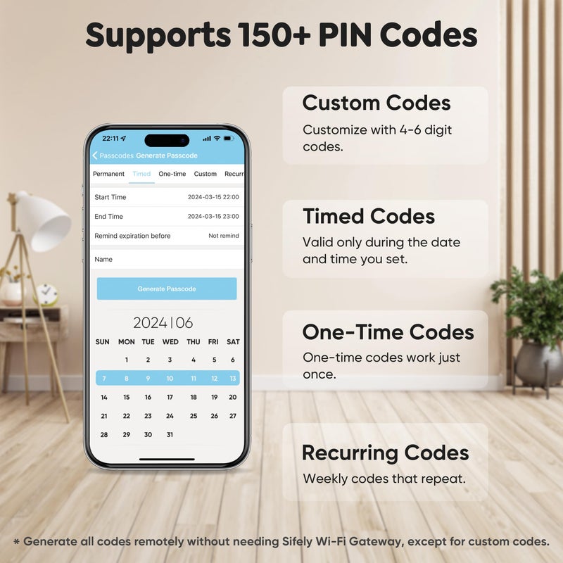 Sifely Fingerprint Smart Deadbolt with Keypad â€“ Keyless Entry Lock for Home, Apartment, Office, Airbnb, Rental, Kids & Seniors, App & Code Access, Auto-Lock, Easy DIY Install, Compatible with Alexa & Google - Image 3
