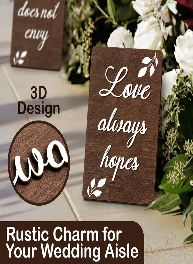 Stofinity Love Is Patient Wedding Aisle Signs - Set Of 8 Rustic Wedding Aisle Decorations For Ceremony And Reception, 1 Corinthians 13 Wooden Wedding Signs For Wedding Decor - Image 4
