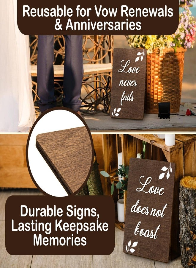 Stofinity Love Is Patient Wedding Aisle Signs - Set Of 8 Rustic Wedding Aisle Decorations For Ceremony And Reception, 1 Corinthians 13 Wooden Wedding Signs For Wedding Decor - Image 5
