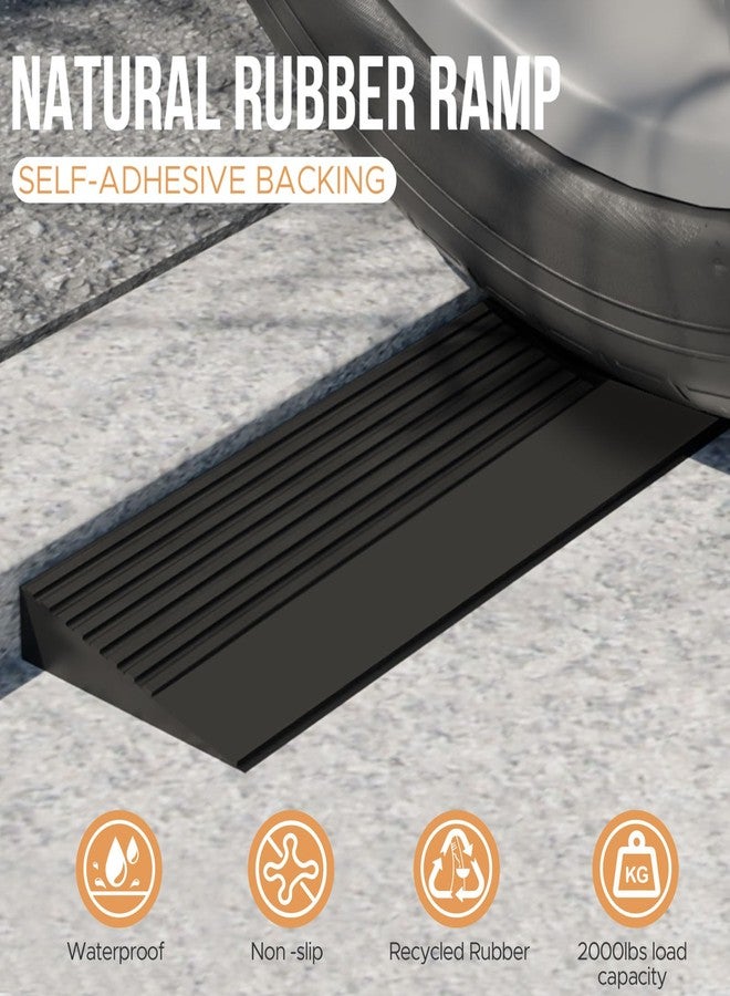 Boiarc 1" Rise Threshold Ramp, 35.4" Wide Natural Rubber Door Ramp Wheelchair Ramp, 1500 LBS Capacity, Non-Slip Solid Rubber Threshold Ramp Used for Thresholds,Doorways and Bathroom - Image 4