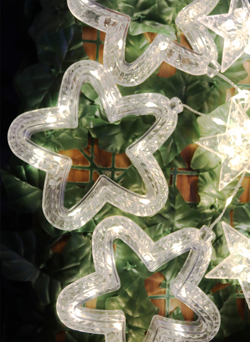 Toshionics 4 Meters Star LED Christmas String Lights with Decorative Hanging Ornaments – Warm White Festive Lights with 8 Modes, Plug Operated Wall Hanging for Indoor Christmas Decoration - Image 3