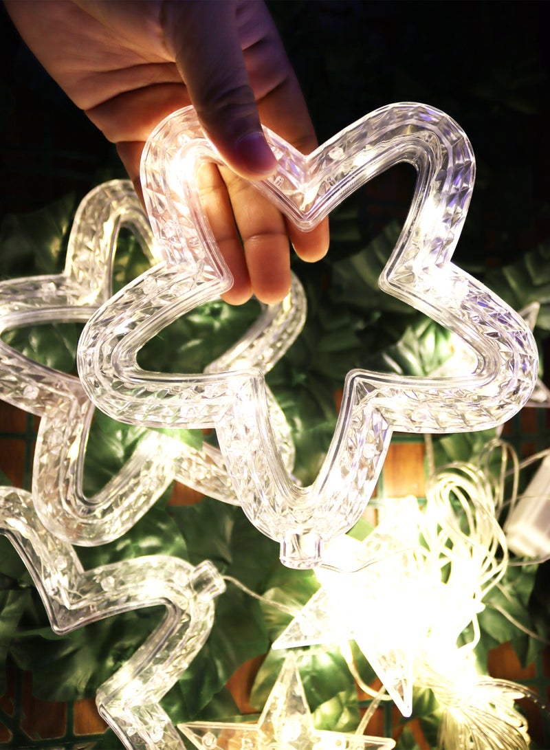 Toshionics 4 Meters Star LED Christmas String Lights with Decorative Hanging Ornaments – Warm White Festive Lights with 8 Modes, Plug Operated Wall Hanging for Indoor Christmas Decoration - Image 5