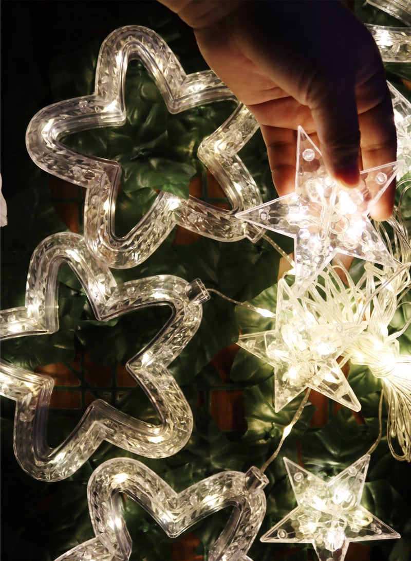 Toshionics 4 Meters Star LED Christmas String Lights with Decorative Hanging Ornaments – Warm White Festive Lights with 8 Modes, Plug Operated Wall Hanging for Indoor Christmas Decoration - Image 4
