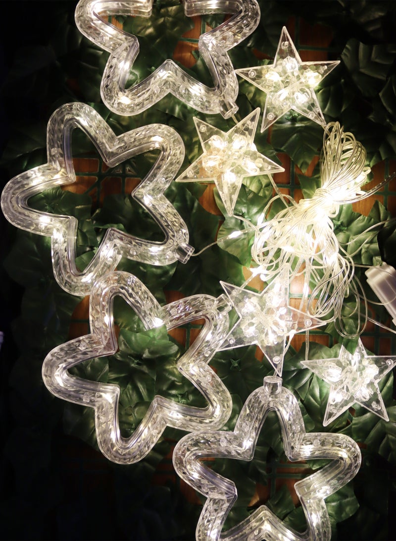 Toshionics 4 Meters Star LED Christmas String Lights with Decorative Hanging Ornaments – Warm White Festive Lights with 8 Modes, Plug Operated Wall Hanging for Indoor Christmas Decoration - Image 2