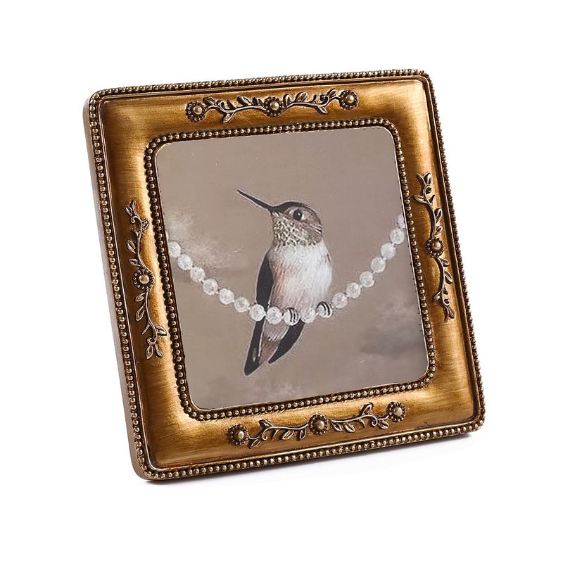 SIKOO 4x4 Vintage Picture Frame  Small Picture Frame  Antique Wall Decor Victorian Square Picture Frame for Wall Mount and Tabletop Display  Retro Photo Gallery Bronze - Image 4