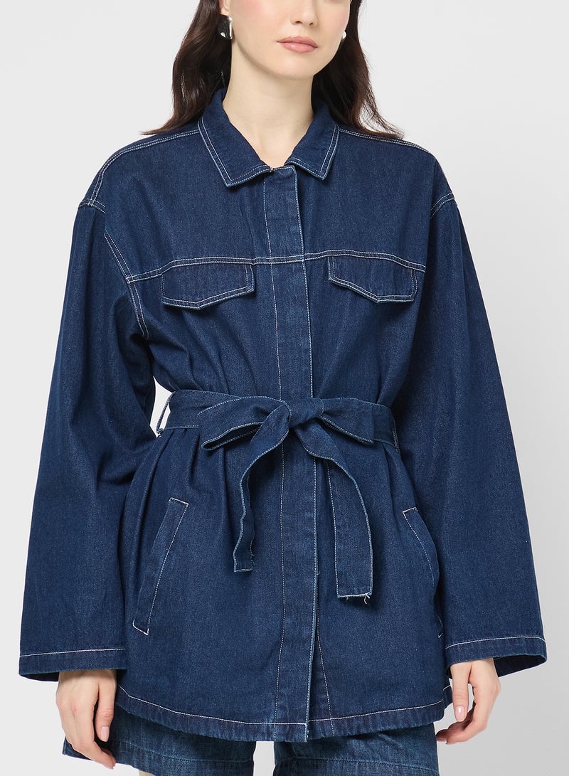 جينجر جاكيت جينز طويل بحزام - Image 3