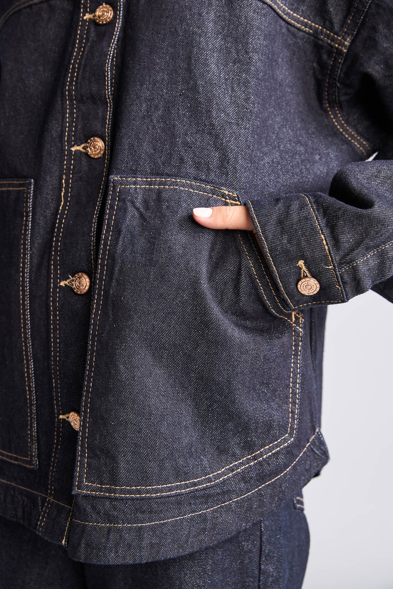 DeFacto Blue Woman 100% Cotton Denim Jacket Casual - Image 5