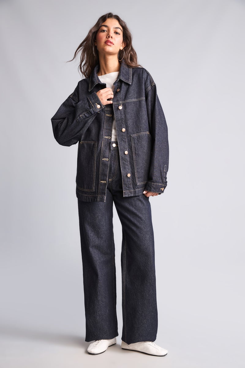 DeFacto Blue Woman 100% Cotton Denim Jacket Casual - Image 2