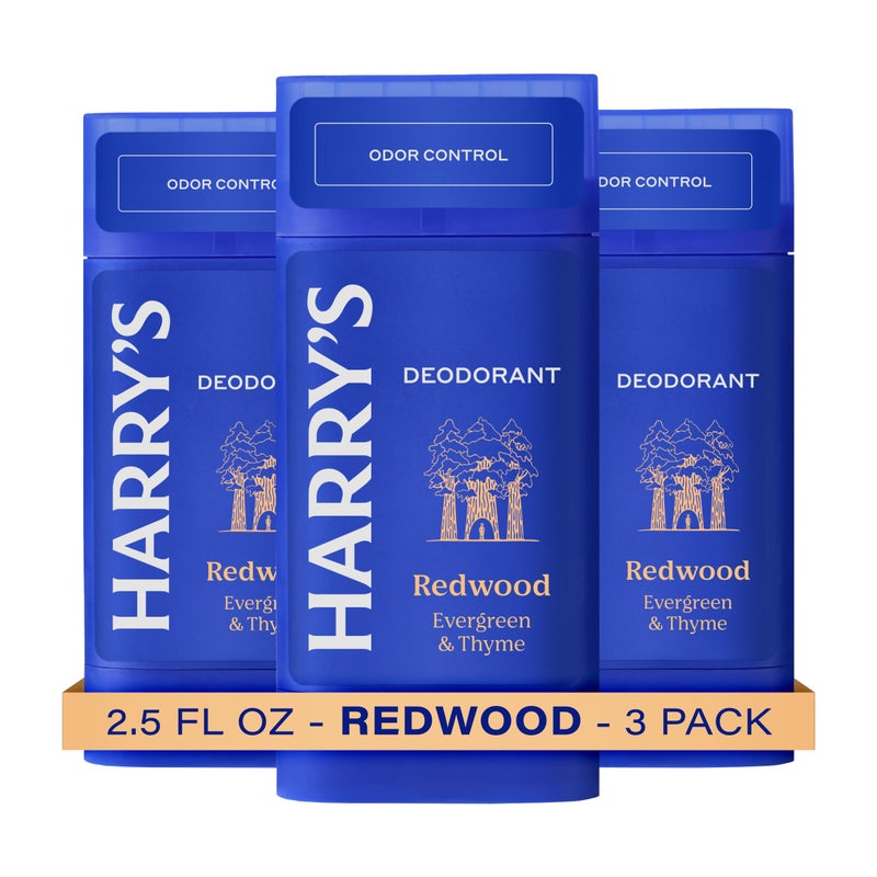Harry's Aluminum Free Deodorant for Men - Odor Control, Redwood Scent, 2.5 Oz, 3-Pack, Men Deodorant Aluminum Free - Image 1