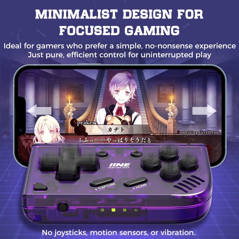 Iine Mini Retro L1013 Switch Mini Controller with Page-Turning for Android iOS Phones and PC, Purple - Image 3