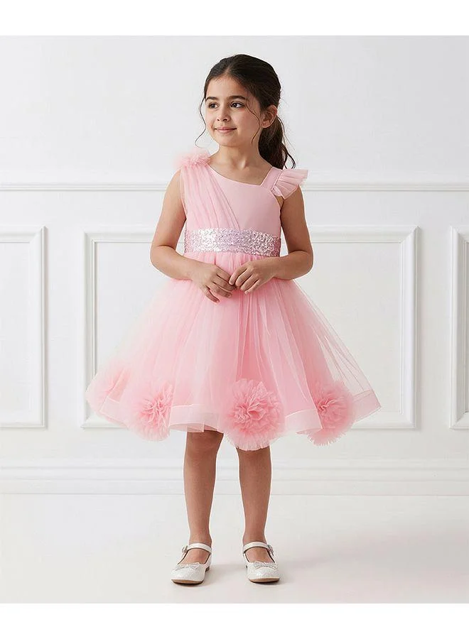 Mark & Mia Mark & Mia Floral Applique and Sequin Embellished Dress - Pink
