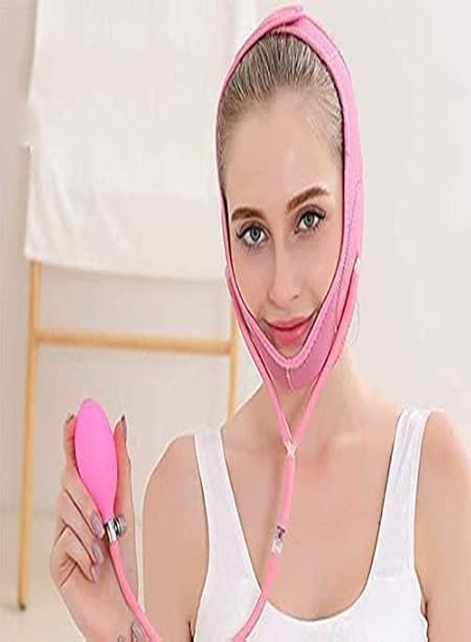 VENJA (LABEL) Face Lifting Belt with Thin Strip & Adjustable Air Pump for Jawline Tightening and Double Chin Support - Image 2